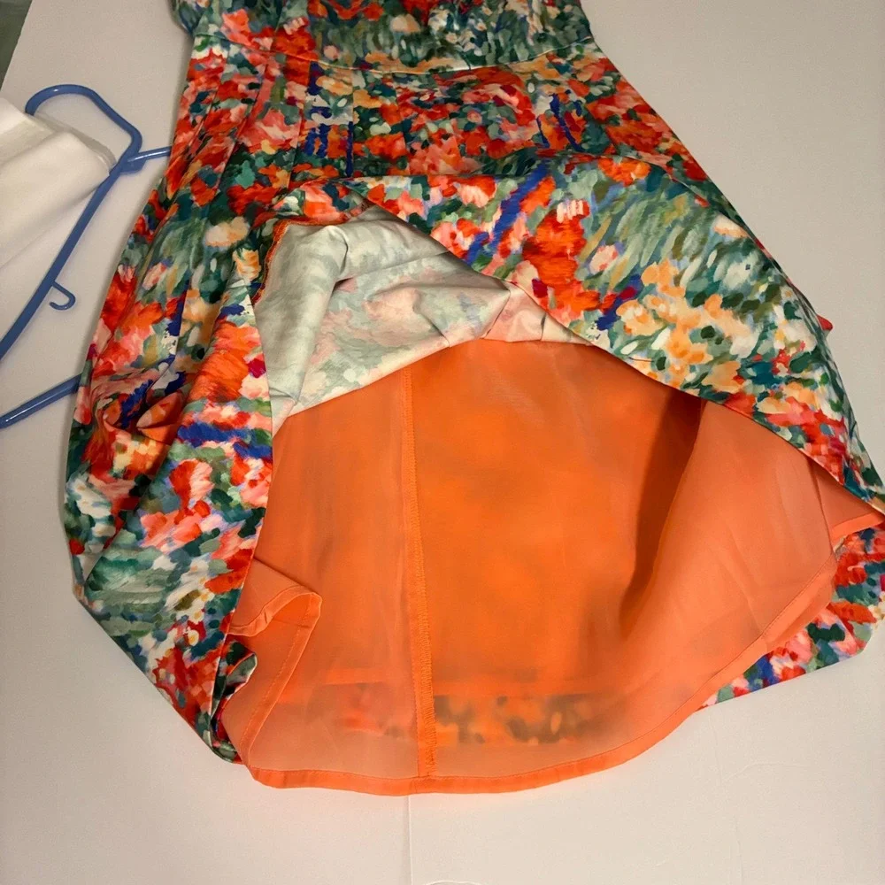Talbots Petites Dress 2P Fit and Flare floral sleeveless garden party wedding - Picture 5 of 8